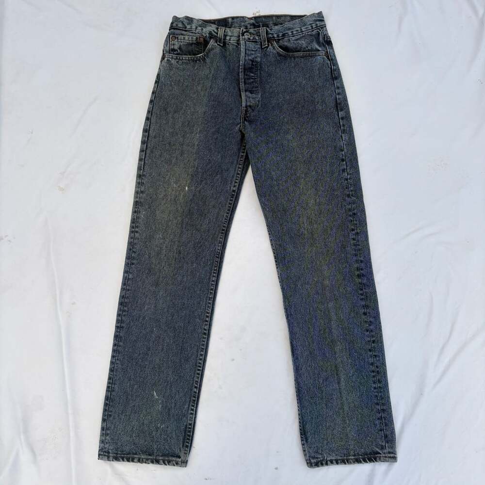 VTG 90s Levi's 501 0165 Faded Black Denim Jeans Made in USA 32x32 Jan 1995 522